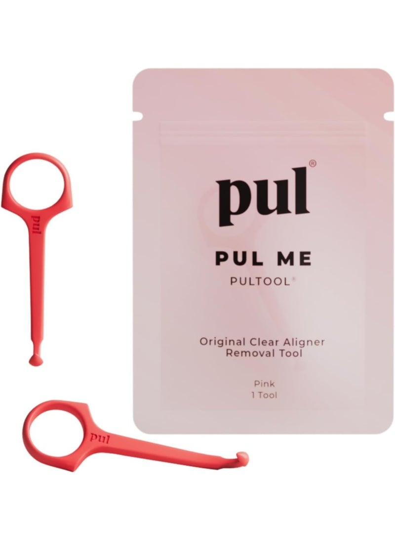 PUL Pack of 2 Reusable Clear Aligner Removal Tool - Compatible with Invisalign, Removable Braces, Retainers & Trays - Easy-to-Use Device Remover, Dental & Oral Hygiene Care Product - Pink